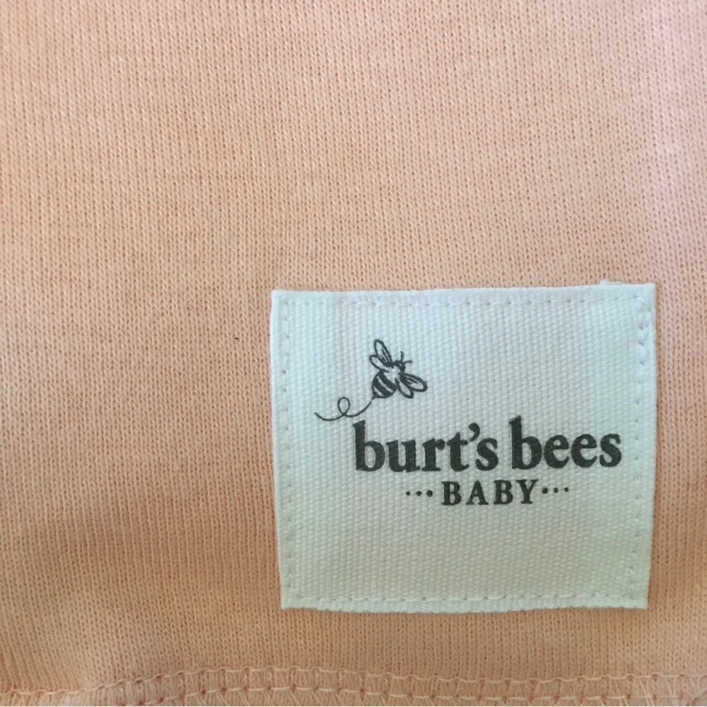NEW 5 Burp Cloths 100% Organic Cotton Floral Pink White | Burt’s Bees